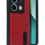 Uray store Xiaomi Redmi Note 13 Pro 5G Kılıf Sara Kartvizitli Deri Kılıf - Kırmızı