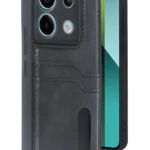 Uray store Xiaomi Redmi Note 13 Pro 5G Kılıf Sara Kartvizitli Deri Kılıf - Siyah
