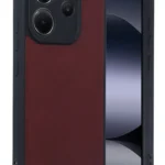 Uray store Xiaomi Redmi Note 14 4G Kılıf Aras Deri Kapak - Bordo