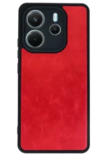 Uray store Xiaomi Redmi Note 14 4G Kılıf Aras Deri Kapak - Kırmızı - Görsel 2