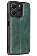 Uray store Xiaomi Redmi Note 14 4G Kılıf Flip Cover - Koyu Yeşil - Görsel 2