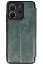 Uray store Xiaomi Redmi Note 14 4G Kılıf Flip Cover - Koyu Yeşil