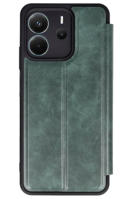 Uray store Xiaomi Redmi Note 14 4G Kılıf Flip Cover - Koyu Yeşil
