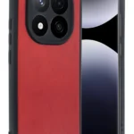 Uray store Xiaomi Redmi Note 14 Pro 5G Kılıf Aras Deri Kapak - Kırmızı