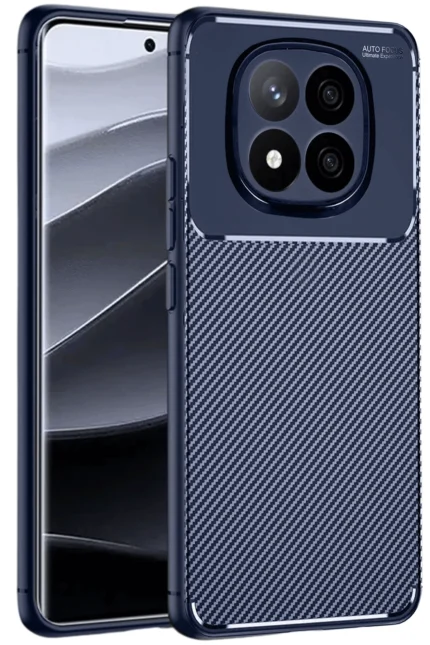 Uray store Xiaomi Redmi Note 14 Pro 5G Kılıf Auto Focus Karbon Kapak - Lacivert