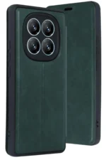Uray store Xiaomi Redmi Note 14 Pro 5G Kılıf Flip Cover - Koyu Yeşil