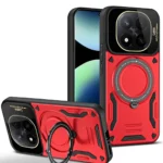 Uray store Xiaomi Redmi Note 14 Pro 5G Kılıf Joy Lens Standlı Kapak - Kırmızı