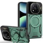 Uray store Xiaomi Redmi Note 14 Pro Plus Kılıf Joy Lens Standlı Kapak - Koyu Yeşil
