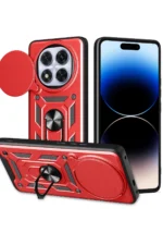 Uray store Xiaomi Redmi Note 14 Pro Plus Kılıf Pars Lens Yüzüklü Silikon - Kırmızı