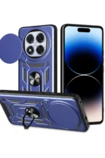 Uray store Xiaomi Redmi Note 14 Pro Plus Kılıf Pars Lens Yüzüklü Silikon - Lacivert