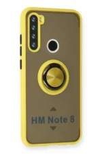 Uray store Xiaomi Redmi Note 8 Kılıf Montreal Yüzüklü Silikon Kapak - Sarı - Görsel 2