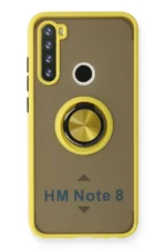 Uray store Xiaomi Redmi Note 8 Kılıf Montreal Yüzüklü Silikon Kapak - Sarı