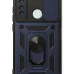 Uray store Xiaomi Redmi Note 8 Kılıf Pars Lens Yüzüklü Silikon - Lacivert