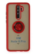 Uray store Xiaomi Redmi Note 8 Pro Kılıf Montreal Yüzüklü Silikon Kapak - Kırmızı