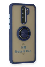 Uray store Xiaomi Redmi Note 8 Pro Kılıf Montreal Yüzüklü Silikon Kapak - Lacivert - Görsel 2