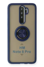Uray store Xiaomi Redmi Note 8 Pro Kılıf Montreal Yüzüklü Silikon Kapak - Lacivert