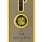 Uray store Xiaomi Redmi Note 8 Pro Kılıf Montreal Yüzüklü Silikon Kapak - Sarı