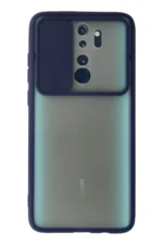 Uray store Xiaomi Redmi Note 8 Pro Kılıf Palm Buzlu Kamera Sürgülü Silikon - Lacivert