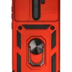 Uray store Xiaomi Redmi Note 8 Pro Kılıf Pars Lens Yüzüklü Silikon - Kırmızı