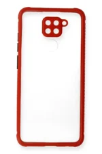 Uray store Xiaomi Redmi Note 9 Kılıf Miami Şeffaf Silikon - Kırmızı - Görsel 2