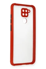 Uray store Xiaomi Redmi Note 9 Kılıf Miami Şeffaf Silikon - Kırmızı