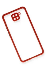 Uray store Xiaomi Redmi Note 9 Kılıf Miami Şeffaf Silikon - Kırmızı - Görsel 3