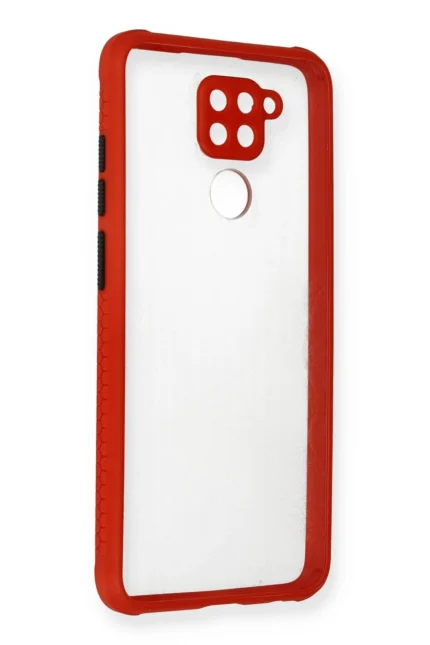Uray store Xiaomi Redmi Note 9 Kılıf Miami Şeffaf Silikon - Kırmızı