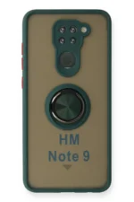 Uray store Xiaomi Redmi Note 9 Kılıf Montreal Yüzüklü Silikon Kapak - Yeşil
