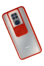 Uray store Xiaomi Redmi Note 9 Kılıf Palm Buzlu Kamera Sürgülü Silikon - Kırmızı - Görsel 2