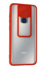 Uray store Xiaomi Redmi Note 9 Kılıf Palm Buzlu Kamera Sürgülü Silikon - Kırmızı - Görsel 3
