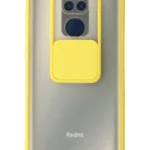Uray store Xiaomi Redmi Note 9 Kılıf Palm Buzlu Kamera Sürgülü Silikon - Sarı