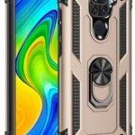 Uray store Xiaomi Redmi Note 9 Kılıf Sofya Yüzüklü Silikon Kapak - Gold