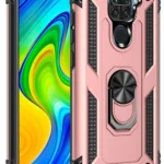 Uray store Xiaomi Redmi Note 9 Kılıf Sofya Yüzüklü Silikon Kapak - Rose