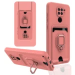 Uray store Xiaomi Redmi Note 9 Kılıf Zuma Kartvizitli Yüzüklü Silikon - Pembe