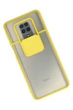 Uray store Xiaomi Redmi Note 9 Pro Kılıf Palm Buzlu Kamera Sürgülü Silikon - Sarı - Görsel 2