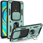 Uray store Xiaomi Redmi Note 9 Pro Kılıf Pars Lens Yüzüklü Silikon - Yeşil