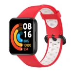 Uray store Xiaomi Redmi Watch 2 Spor Delikli Kordon - Kırmızı-Beyaz
