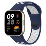 Uray store Xiaomi Redmi Watch 3 Spor Delikli Kordon - Lacivert-Beyaz