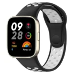 Uray store Xiaomi Redmi Watch 3 Spor Delikli Kordon - Siyah-Beyaz