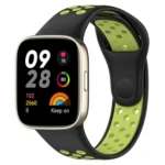 Uray store Xiaomi Redmi Watch 3 Spor Delikli Kordon - Siyah-Yeşil