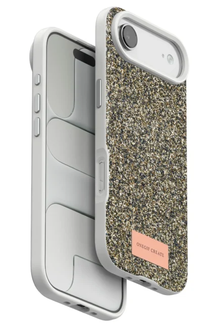 Onegif Apple iPhone 17 Air Bright Simli Kapak - Çöl Titanyum