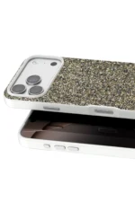 Onegif Apple iPhone 17 Pro Bright Simli Kapak - Çöl Titanyum - Görsel 2