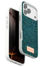 Onegif Apple iPhone 17 Pro Bright Simli Kapak - Koyu Yeşil