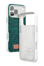 Onegif Apple iPhone 17 Pro Bright Simli Kapak - Koyu Yeşil - Görsel 3