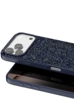Onegif Apple iPhone 17 Pro Bright Simli Kapak - Mavi - Görsel 2
