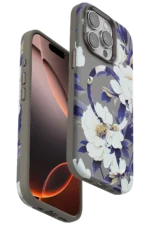 Onegif Apple iPhone 14 Pro Max Flower Series Magsafe Kapak - Gri