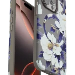Onegif Apple iPhone 15 Pro Flower Series Magsafe Kapak - Gri