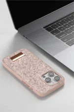 Onegif Apple iPhone 15 Pro Max Bright Simli Kapak - Pembe - Görsel 3