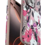 Onegif Apple iPhone 15 Pro Max Flower Series Magsafe Kapak - Pembe