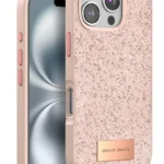 Onegif Apple iPhone 16 Pro Bright Simli Kapak - Pembe